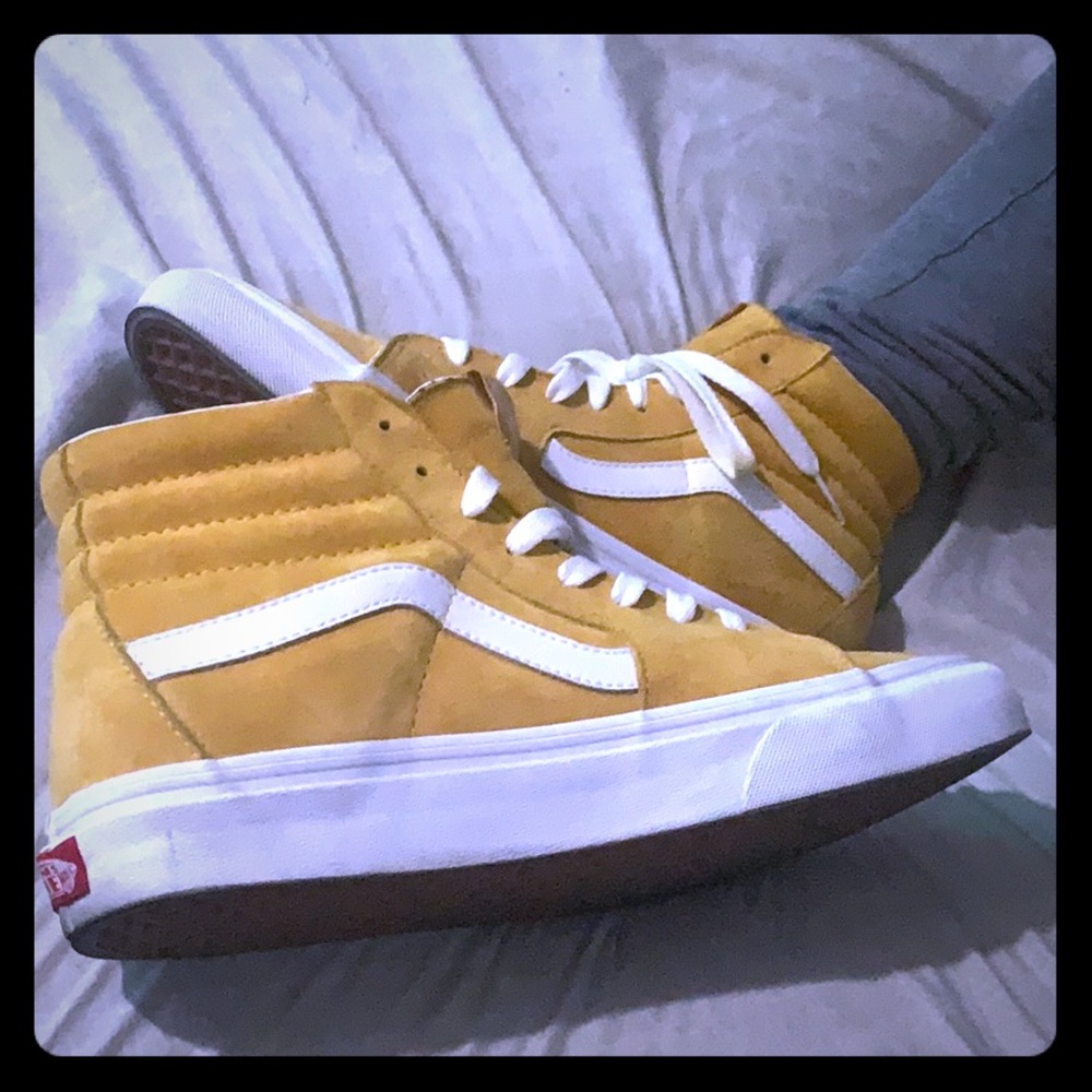 Women’s yellow high top Vans Scotchguard